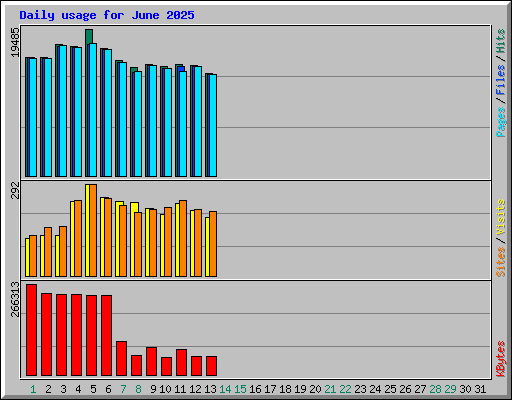 Daily usage for June 2025
