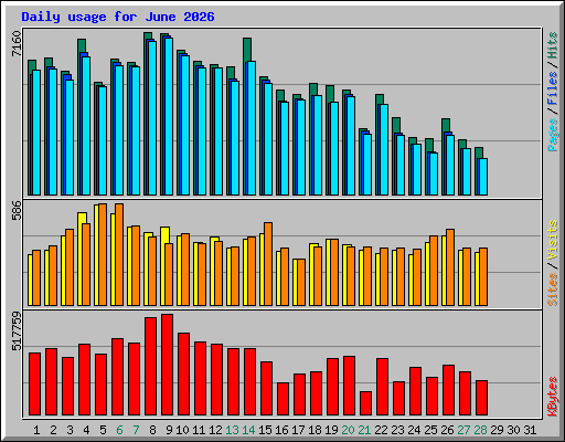 Daily usage for June 2026