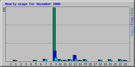 Hourly usage for December 2006