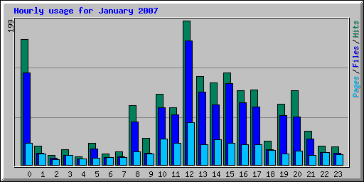 Hourly usage for January 2007
