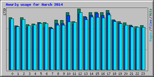 Hourly usage for March 2014