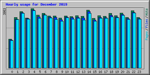 Hourly usage for December 2019