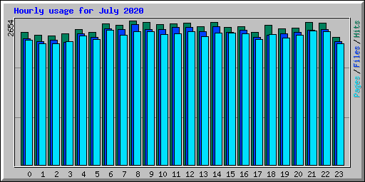 Hourly usage for July 2020