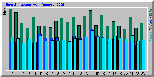 Hourly usage for August 2026